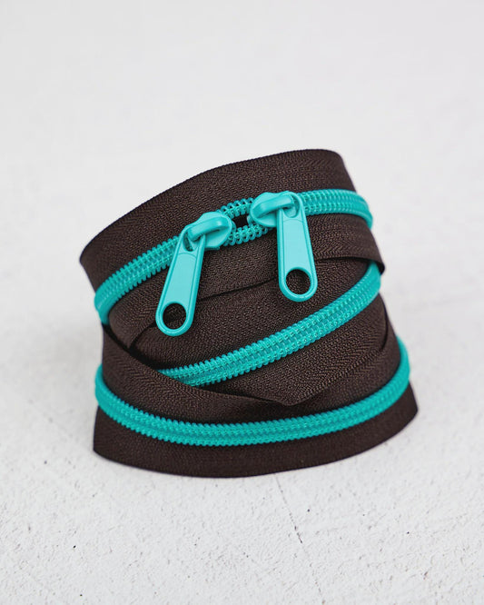 30" Handbag Zipper in Teal Eclipse by Renaissance Ribbons